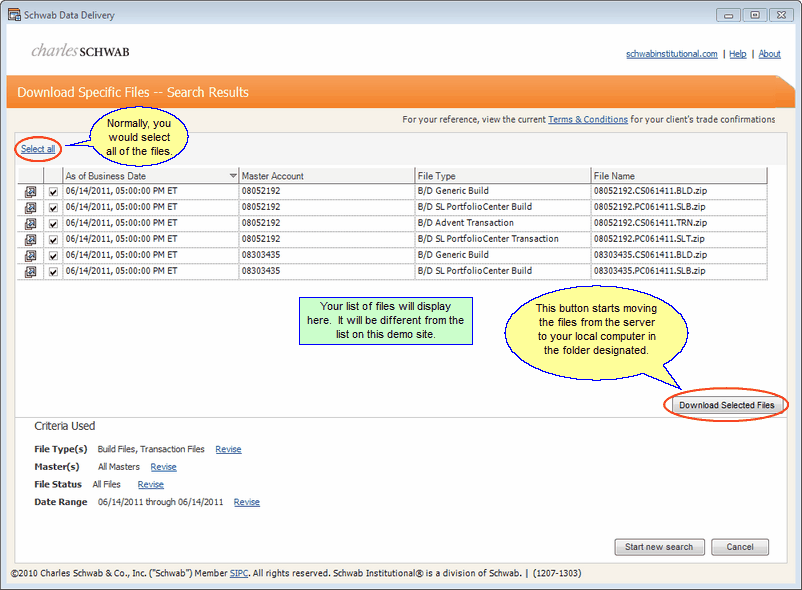 Schwab Screen 15: Begin Download