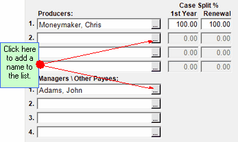 You can add additional producers or managers from here.