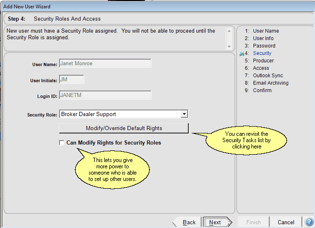 Set Up Security For Users