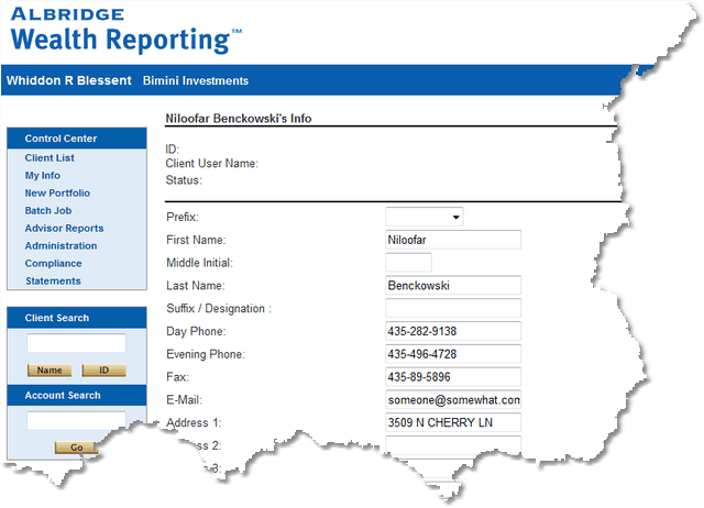 Demographics for the Investor in Advisors Assistant