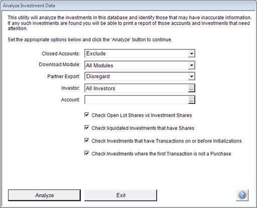 Analyze Screen Filter