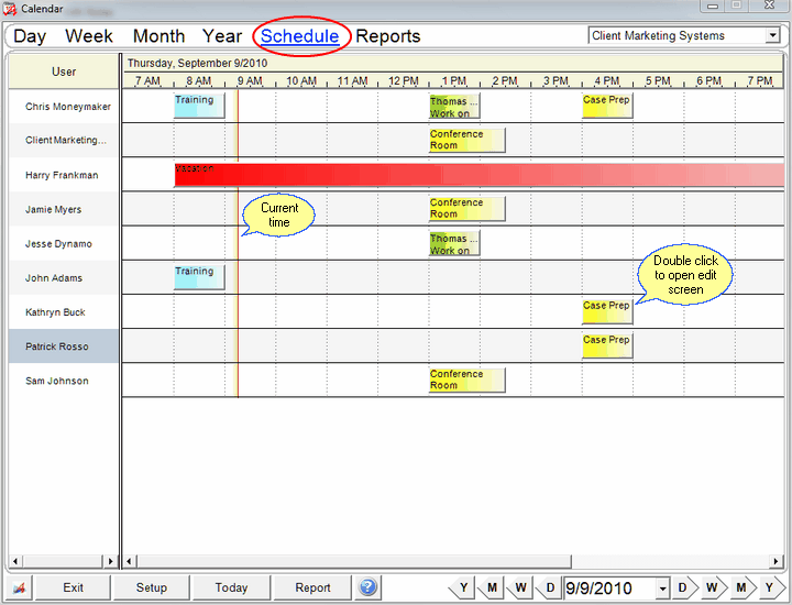 Calendar Schedule View