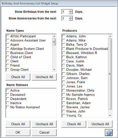 DashboardBirthdayListSetup