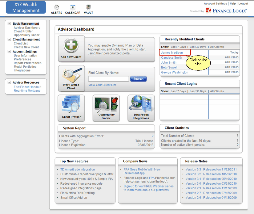 Finance Logix Dashboard