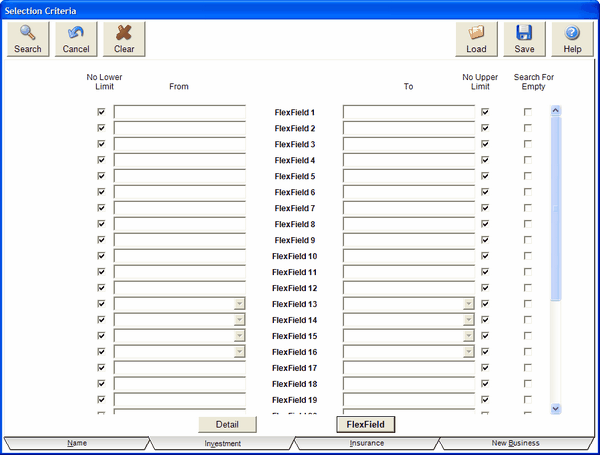 InvFlexFieldSelectionCriteriaScreen