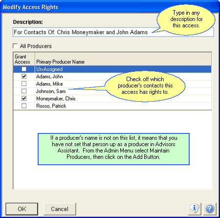 Setting Up Access Rights