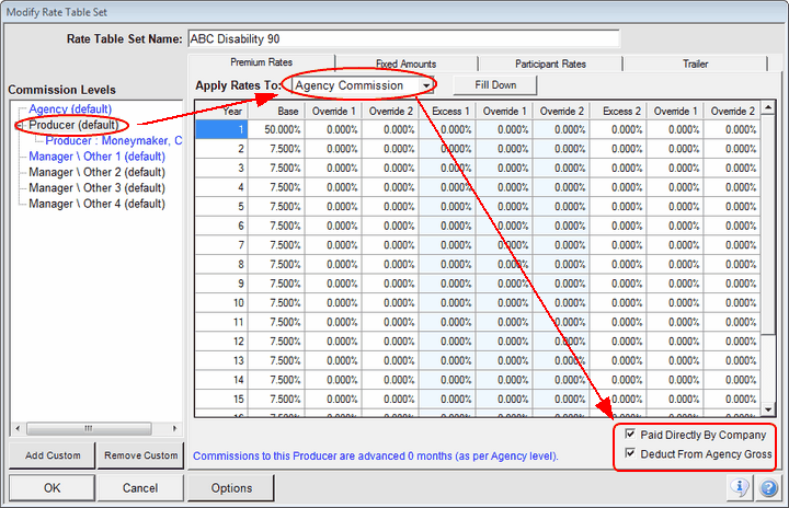 Setting Up Direct Pay Based On Percent Of Agency