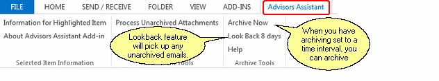 Outlook Ribbon With Advisors Assistant Tab