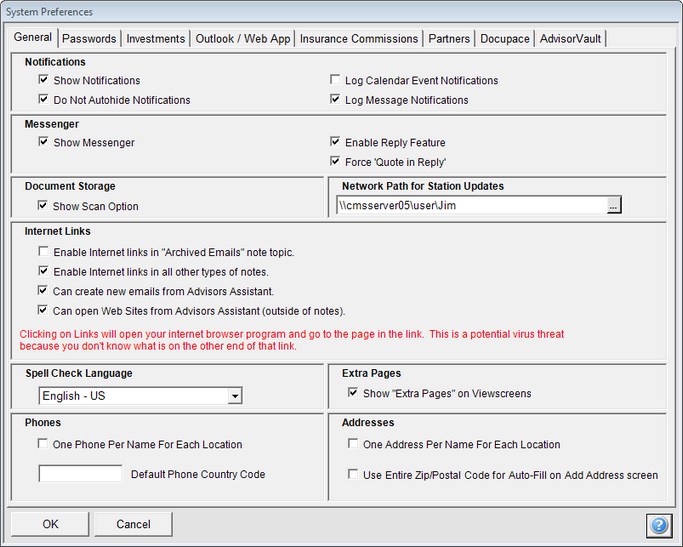 System Preferences General Tab