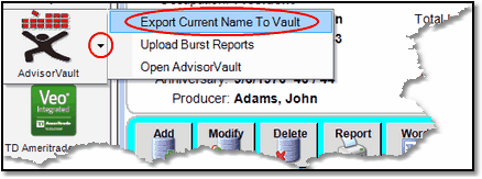Create or Update an AdvisorVualt For The Name Being Viewed