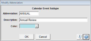 Add / Modify Calendar Event Subtype
