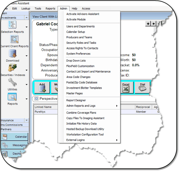 Admin Menu