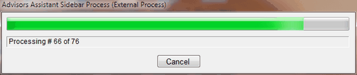 Progress Bar Showing Processing In Separate Window