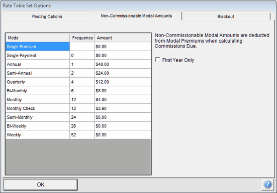 Setting Up Non-Commissionable Amounts