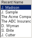 Recent Names List