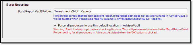 Field entry based on the AdvisorVault Folder Tree 