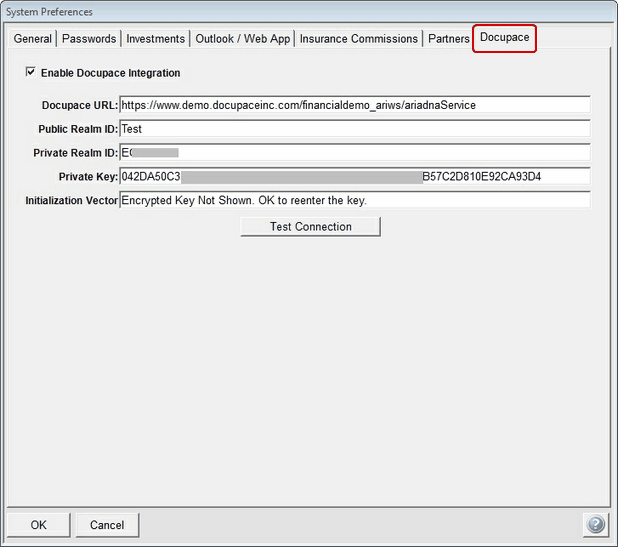 System setup for Docupace.  There is also a user setting in User Preferences