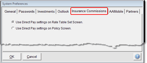 System Preferences Insurance Commissions