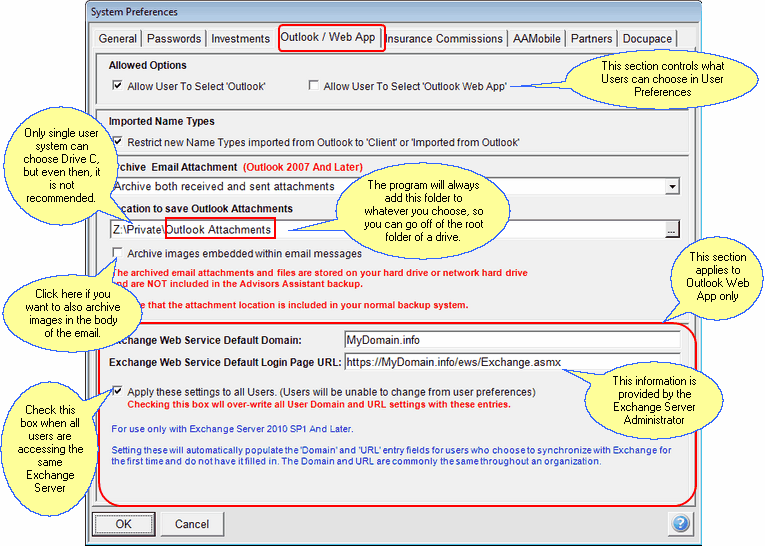                 Outlook System Preferences