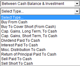 Available Types For Flows Between Cash Balance & Investment