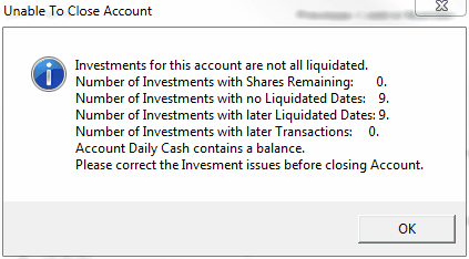 Unable To Close Account