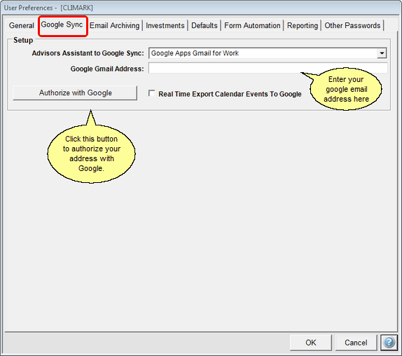 You MUST authorize the Google API's and do the System Preferences Before Using This Screen