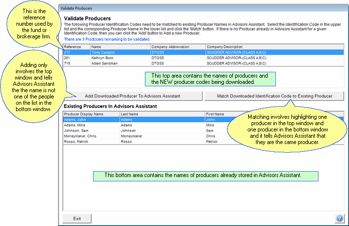 Prodicer Validation Screen